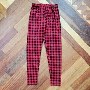 Old Navy Black/Red Checked Athleisure Pants Size Medium